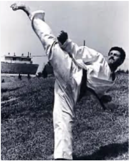 Bernard Kerik throwing a high side kick while stationed in Korea