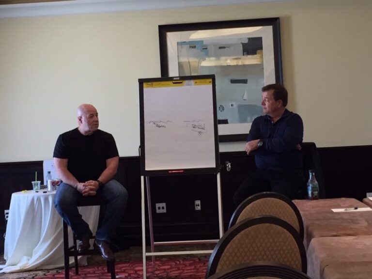 Bernard Kerik with Stephen Oliver at a Martial Arts Wealth Mastery event in Clearwater, Florida