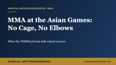 MMA at the Asian Games: No Cage, Shin Guards and No Elbows. What the Format Tells School Owners