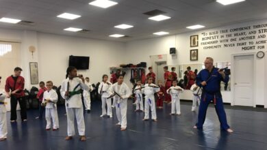 Grand Master Jeff Smith demonstrating a technique for a class of students