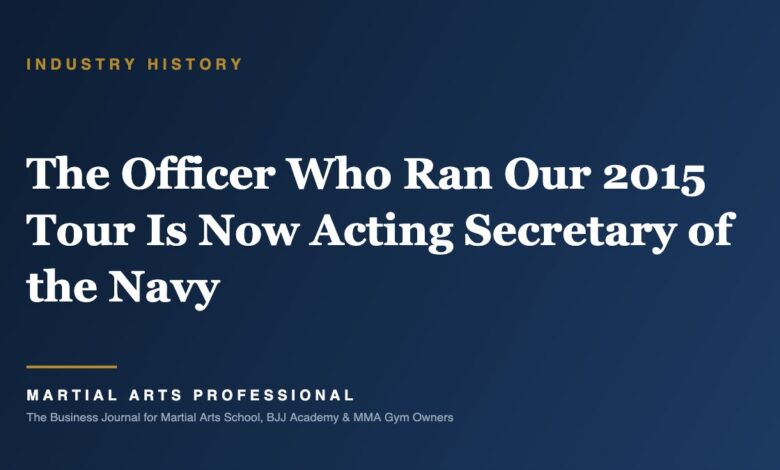 The Officer Who Ran Our 2015 Tour Is Now Acting Secretary of the Navy