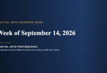Martial Arts Business News: Week of September 14, 2026