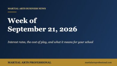Martial Arts Business News: Week of September 21, 2026