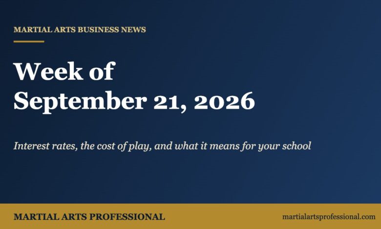 Martial Arts Business News: Week of September 21, 2026
