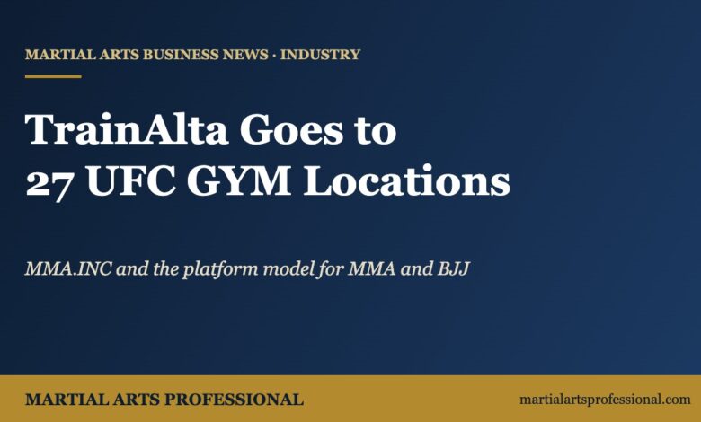 MMA.INC Takes TrainAlta to 27 UFC GYM Locations: The Platform Model Comes Into Focus