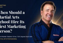 Grand Master Stephen Oliver beside the headline When Should a Martial Arts School Hire Its First Marketing Person?